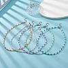 Glass Mushroom & Mixed Natural Gemstone Beads Necklaces NJEW-JN04286-6