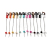 12Pcs 12 Styles Silicone Cat Shape Bead with Stainless Steel Knitting Needles AJEW-ME00026-1