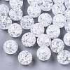 Transparent Crackle Acrylic Round Beads Strands X-CCG-R002-12mm-01-3