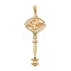 Brass Micro Pave Cubic Zirconia Big Pendants KK-B147-04G-10-1