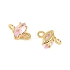 Brass Pave Cubic Zirconia Horse Eye Connector Charms KK-P347-03G-01-3