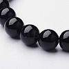 Natural Black Agate(Dyed) Beaded Stretch Bracelets BJEW-F203-09-2