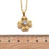 304 Stainless Steel Crystal Rhinestone Clover Pendant Necklaces for Women NJEW-Z056-03G-5