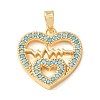 Brass Rhinestone Pendants RB-CBA2C2D-04G-1