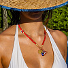 Glass Evil Eye Pendant Beaded Necklaces CR3382-2