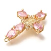 Rack Plating Brass Micro Pave Cubic Zirconia Links KK-P287-51G-3