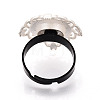Adjustable Rhombus Alloy & Iron Bezel Cup Ring Base with Rotatable Tray MAK-T012-02S-3
