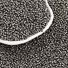 Dark Gray 11/0 Grade A Electroplated Glass Seed Beads X-SEED-Q008-F576-2