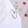 Adjustable 925 Sterling Silver Cubic Zirconia Finger Rings RJEW-BB20785-6-5