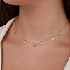 Elegant Round White Imitation Pearl Pendant Bib Necklaces FU4888-4