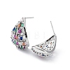 Rack Plating Brass Cubic Zirconia Teardrop Stud Earrings EJEW-F329-02P-2