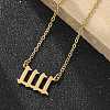 304 Stainless Steel Number 11:11 Pendant Necklaces NJEW-NH0002-01G-04-5