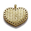 Brass Micro Pave Clear Cubic Zirconia  Pendants KK-B029-08G-3