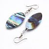 Abalone Shell/Paua Shell Dangle Earrings LS-EJEW-F147-E10-2