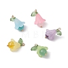 5Pcs 5 Styles Natural Amethyst & Dyed Quartz Crystal & Green Aventurine & Rose Quartz & Synthetic Green Turquoise Pendants PALLOY-TA00147-1