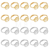 20Pcs 2 Colors Adjustable Brass Sieve Ring Settings KK-HY0003-21-1
