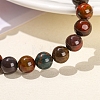 Natural Green Ocean Agate Round Stretch Bracelets for Women PW-WG91270-02-4