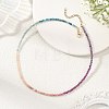3MM Natural Apatite & Amethyst & Rhodonite & Sunstone & Ruby Faceted Round Beaded Necklaces NJEW-JN06431-1