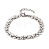 304 Stainless Steel Oval Link Bracelets for Women BJEW-F488-19P-3