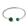 304 Stainless Steel & Nautral Gemstone Torque Bangles BJEW-H644-10P-6