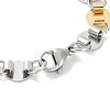 201 Stainless Steel Flat Round Link Chain Bracelets for Women Men BJEW-I316-07A-PG-3