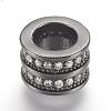 Brass Micro Pave Cubic Zirconia European Beads ZIRC-F062-11-2