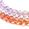 Transparent Painted Glass Beads Strands X1-DGLA-A034-T8mm-A12-4