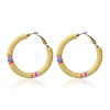 Bohemia Style Colorful Clay Beads Hoop Earrings JQ3310-7-1