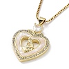 Mother's Day Brass Micro Pave Clear Cubic Zirconia Pendant Necklaces LS-NJEW-G126-01D-1
