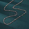 Brass Singapore Chains Necklaces for Women NJEW-D302-04RG-4