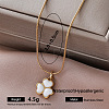 Vintage 304 Stainless Steel Enamel Pendant Round Snake Chain Necklaces for Women QH4448-1-1