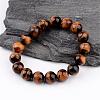 Natural Tiger Eye Round Beaded Stretch Bracelets BJEW-JB02271-03-1