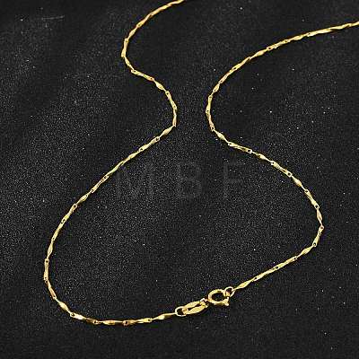 925 Sterling Silver Twisted Bar Link Chain Necklaces NJEW-H056-01B-G-1