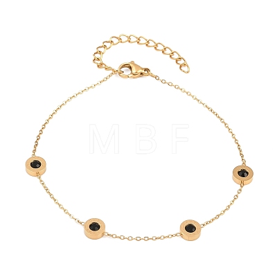 304 Stainless Steel Pave Rhinestone Link Bracelets SA-D001-04A-G-1