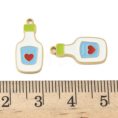 304 Stainless Steel Enamel Pendants STAS-G360-04G-06-1