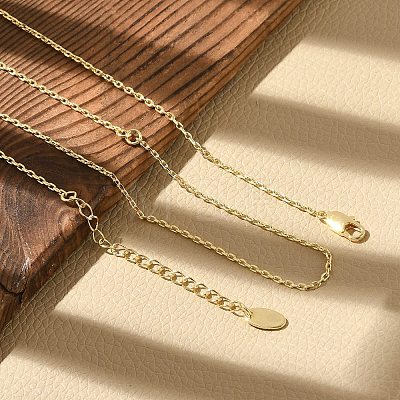 Brass Cable Chain Necklaces for Women Men KK-B129-30G-1