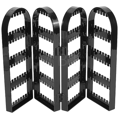 PS Plastic Earring Display Folding Screen Stands with 4 Folding Panels ODIS-WH0043-142A-01-1