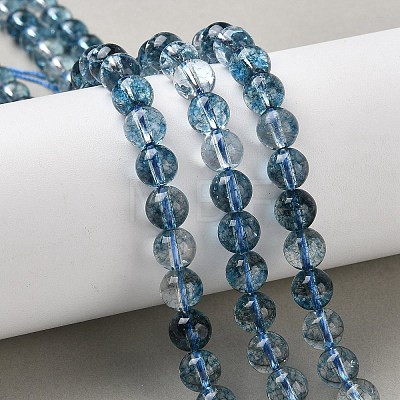 Dyed Round Natural Crackle Quartz Beads Strands G-K084-8mm-03A-1