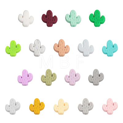 18Pcs 18 Styles Food Grade Eco-Friendly Silicone Beads SIL-CA0001-70-1