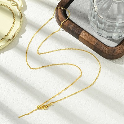 1mm Rack Plating Brass Cable Chain Adjustable Slider Necklaces for Women Men MAK-L044-04G-1