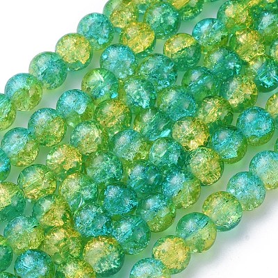 Crackle Glass Beads Strands X-CCG-Q002-8mm-07-1