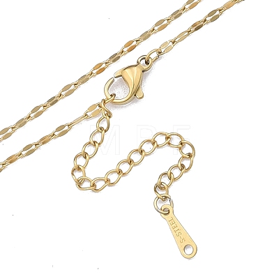 304 Stainless Steel Dapped Chains Necklace for Men Women NJEW-N050-A05-G20-1