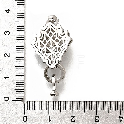 Brass Micro Pave Cubic Zirconia Fold Over Clasps KK-M318-25P-1