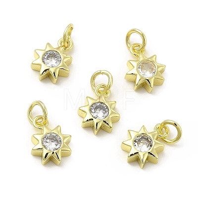 Brass Micro Pave Cubic Zirconia Charms KK-E068-VB238-1