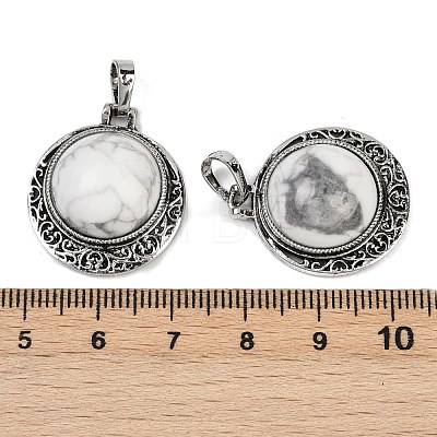 Natural & Synthetic Mixed Gemstone Half Round Pendants PALLOY-R159-01AS-1