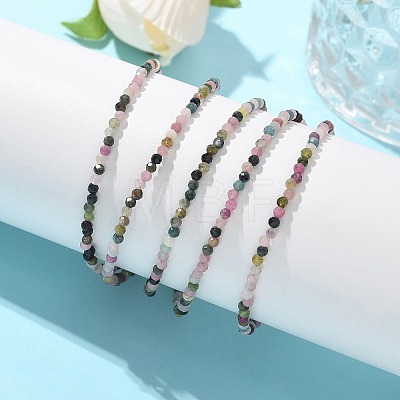 Natural Multicolor Tourmaline Bead Bracelets BJEW-JB04555-06-1