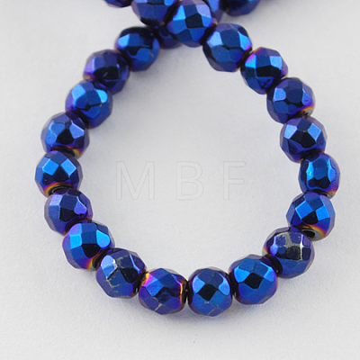 Non-magnetic Synthetic Hematite Beads Strands G-Q890-3mm-7-1