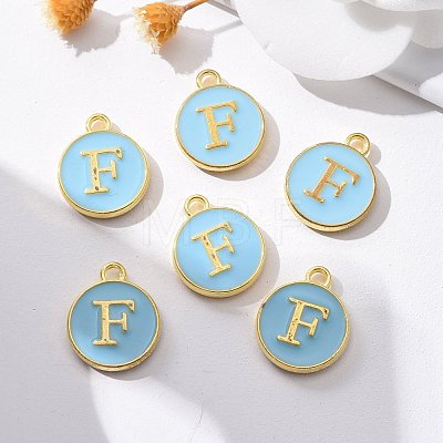 Golden Plated Alloy Enamel Charms X-ENAM-S118-04F-1