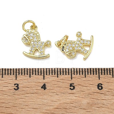 Brass Micro Pave Clear Cubic Zirconia Pendants KK-A294-01A-G-1