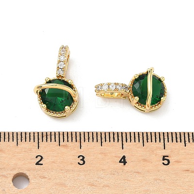 Brass Micro Pave Cubic Zirconia Pendants KK-Z139-04G-1